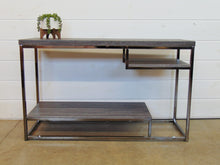 Load image into Gallery viewer, Gray Wood &amp; Metal Sofa Table
