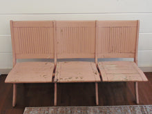 Load image into Gallery viewer, Pink Vintage Wooden Folding Bench
