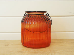 Large Orange Glass Jar