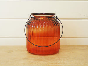 Large Orange Glass Jar