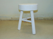Load image into Gallery viewer, White Wood Accent Stool
