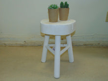 Load image into Gallery viewer, White Wood Accent Stool
