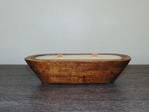 Scented Candle In Wood Bowl