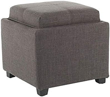 Load image into Gallery viewer, Fabric Storage Ottoman w/ Removable Tray
