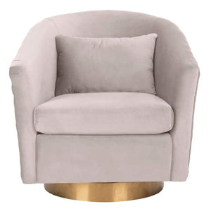 Cream & Gold Swivel Barrel Chair