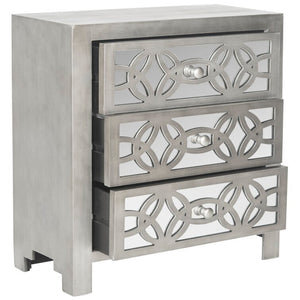 Silver 3 - Drawer Mirrored Accent Chest