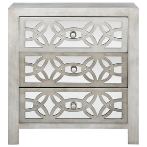 Silver 3 - Drawer Mirrored Accent Chest