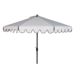 Venice Single-scallop 8.5-ft. Crank White/Black Outdoor Umbrella