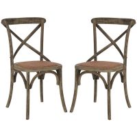 Weathered Gray Franklin X Back Farmhouse Chair 