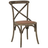 Weathered Gray Franklin X Back Farmhouse Chair 