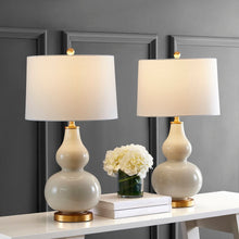 Load image into Gallery viewer, Cream &amp; Gold Table Lamp w/ White Shade
