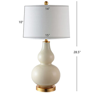 Cream & Gold Table Lamp w/ White Shade