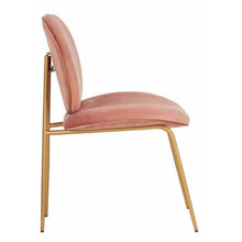 Load image into Gallery viewer, Pink / Dusty Rose Gold Velvet Side Chair
