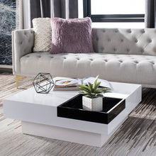 Load image into Gallery viewer, Wesley White/ Black Square Coffee Table
