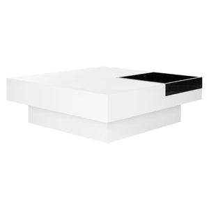 Wesley White/ Black Square Coffee Table