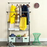 Load image into Gallery viewer, Giorgio Chrome Wire Double Rod Clothes Rack
