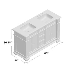 Merrimack 60" Double Bathroom Vanity Set