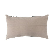 Load image into Gallery viewer, Cotton Lumbar Pillow with Embroidery, Applique and Chambray Back
