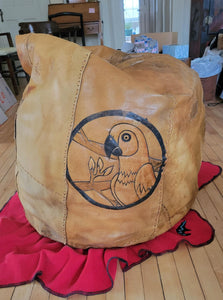 Authentic Brazilian Leather Bean Bag Chair