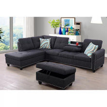 Load image into Gallery viewer, Sciortino 97.2&quot; Wide Dark Gray Linen Corner Sectional with Ottoman
