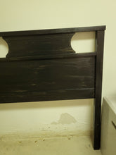Load image into Gallery viewer, Distressed Black Wooden Full Size Bed Frame
