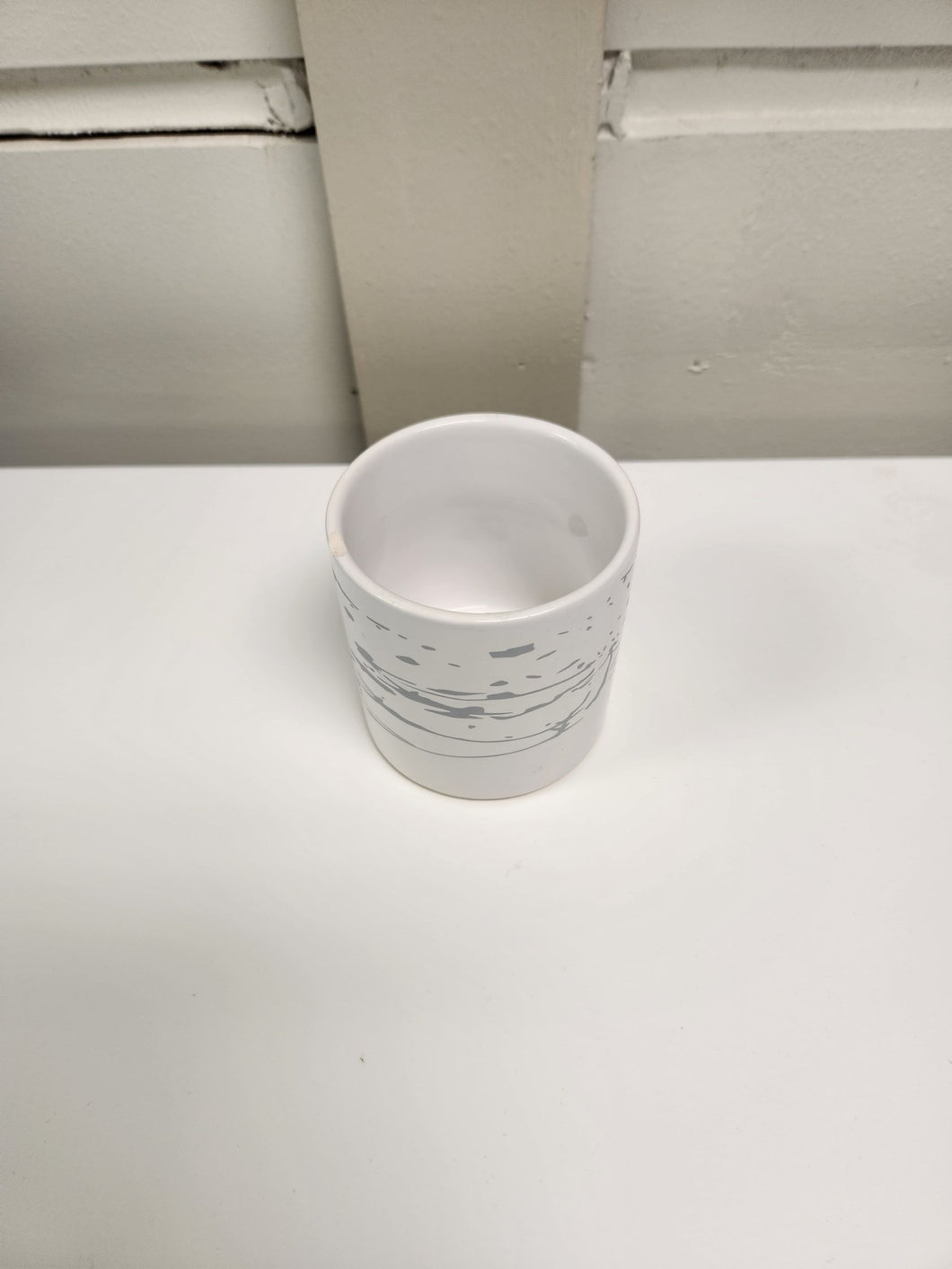White and Gray Ceramic Candle Holder