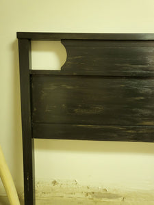 Distressed Black Wooden Full Size Bed Frame