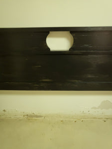 Distressed Black Wooden Full Size Bed Frame