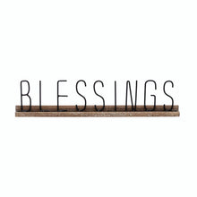 Load image into Gallery viewer, Metal &amp; Wood Blessings Sign
