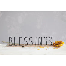 Load image into Gallery viewer, Metal &amp; Wood Blessings Sign
