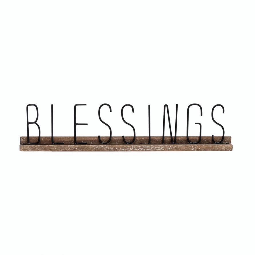 Metal & Wood Blessings Sign