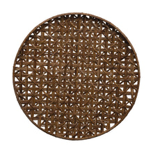 Load image into Gallery viewer, Round Hand-Woven Rattan Tray
