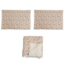 Load image into Gallery viewer, Floral Pattern King Cotton Double Cloth Bed Cover, Set of 3
