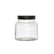 Load image into Gallery viewer, 20 oz. Glass Jar with Black Metal Lid
