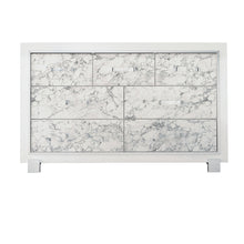 Load image into Gallery viewer, White Faux Marble 62&quot; 7-Drawer Dresser
