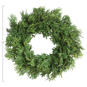10" Faux Cedar Wreath
