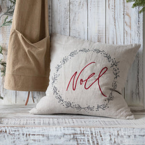 Noel Linen & Cotton Embroidered Pillow