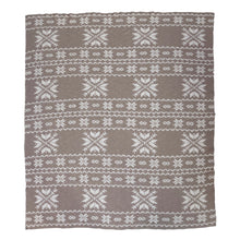 Load image into Gallery viewer, Brown and Cream Throw Blanket with Faire Isle Print
